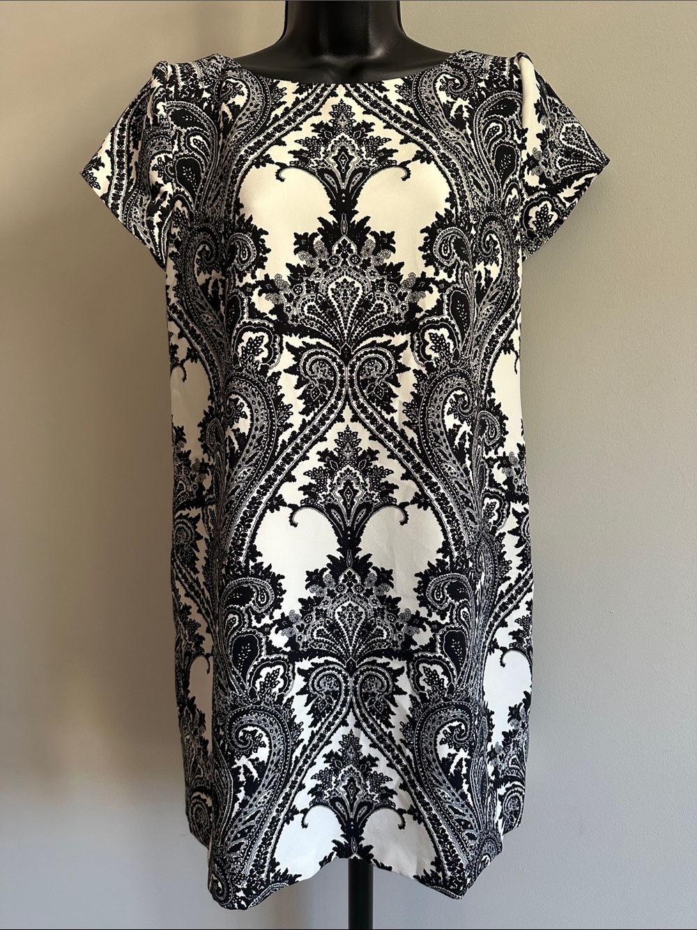 Zara Black & White Paisley Midi Dress